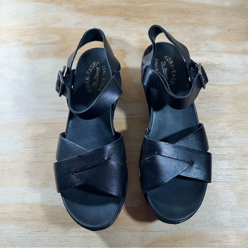 Kork Ease Myrna Black Leather Sandals Women’s Size 9 - Picture 2 of 7
